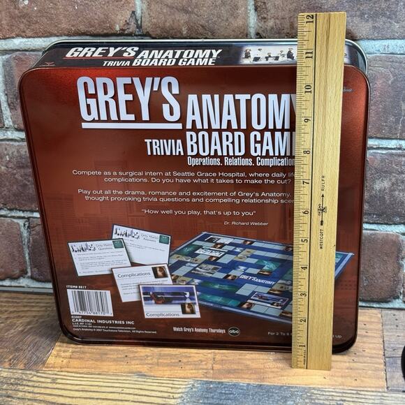 Greys Anatomy Trivia Board Game by Cardinal - 2007 Edition -‎ Metal Tin - Picture 3 of 4